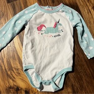 Sparkle Unicorn Kids Bodysuit - White and Blue